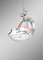 Echte Taschenuhr mit praktischer Pillendose 