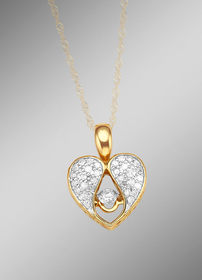 Herz-Anhänger mit Diamanten 