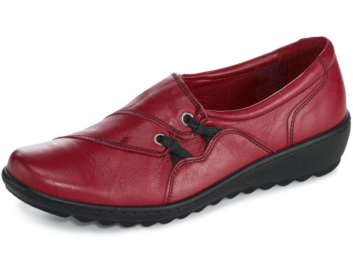 Gemini Slipper mit dekorativen Elastikeinsätzen RUBINROT