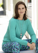 Pullover aus Bändchengarn JADEGRÜN