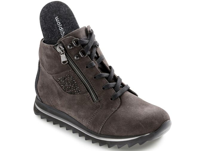 Waldl&auml;ufer Stiefelette mit praktischen Seitenrei&szlig;verschl&uuml;ssen GRAU