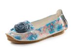 Laura Vita Ballerina mit Lederbl&uuml;te BLAU-MULTICOLOR