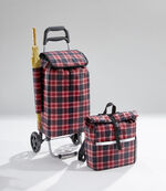 Einkaufstrolley mit Rucksack