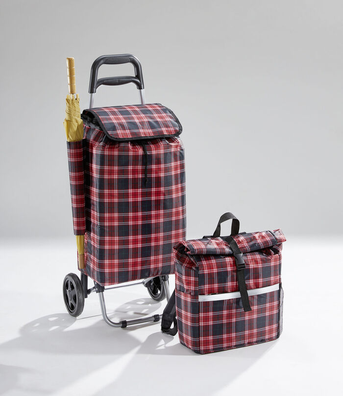 Einkaufstrolley mit Rucksack