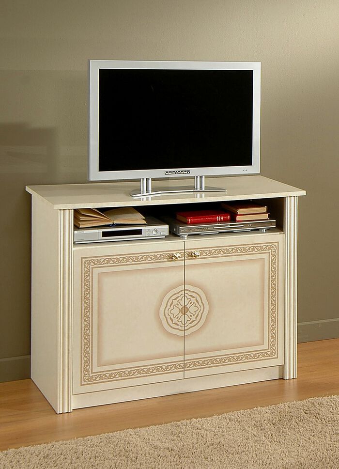 Stilvolle TV-Kommode mit hochglanzlackierter Oberfl&auml;che 