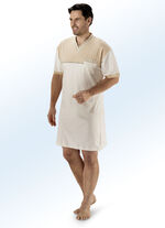 Götting Nachthemd mit V-Ausschnitt, Brusttasche, Naturfaser 