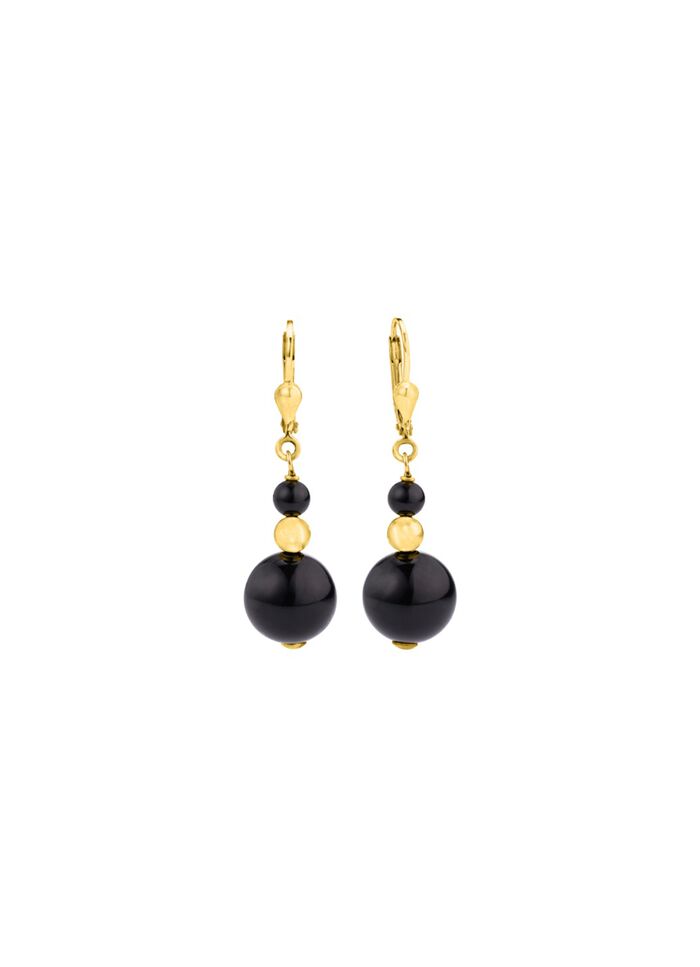 Ohrringe mit echtem schwarzen Achat 