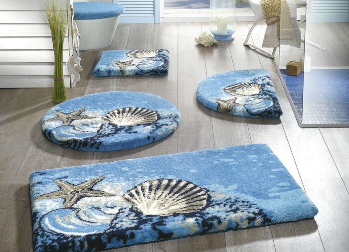 GRUND Badgarnitur mit rutschhemmender Latex-R&uuml;ckseite BLAU