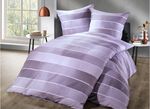 Bettw&auml;sche-Garnitur mit Blockstreifen-Dessin 