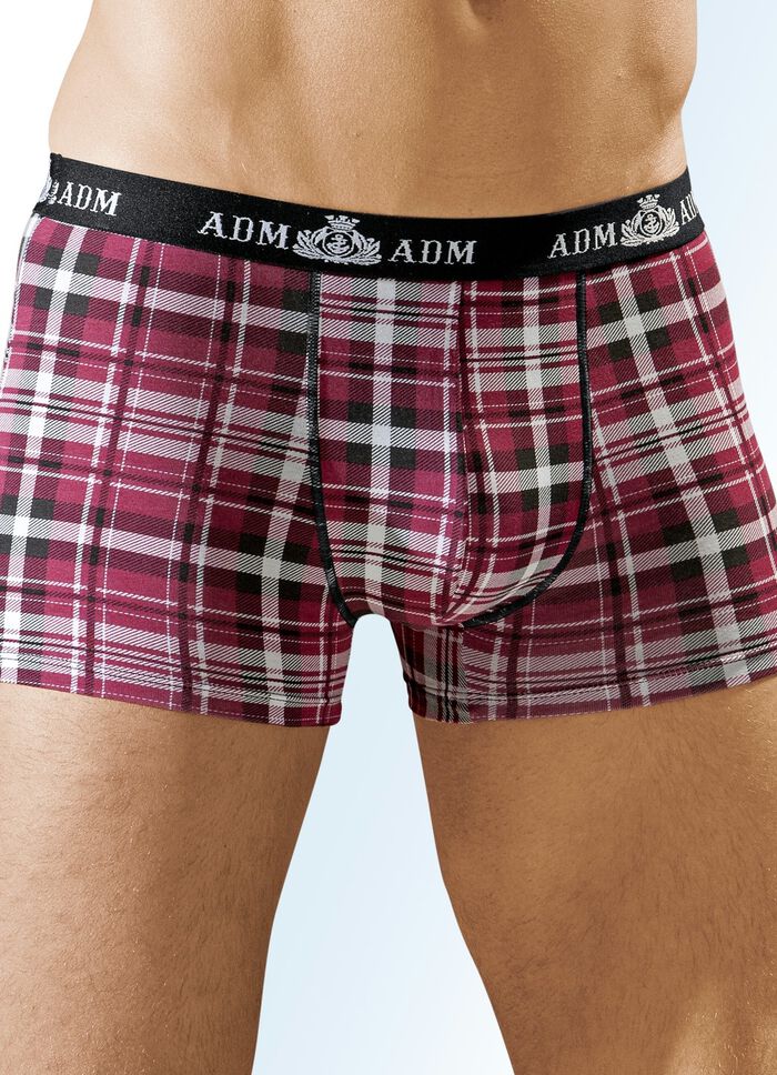 Viererpack Pants aus Feinjersey, kariert 