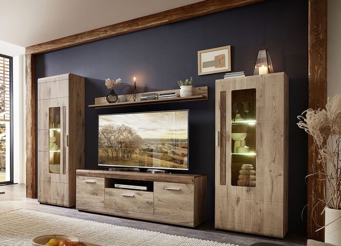 Wohnwand mit LED-Beleuchtung 