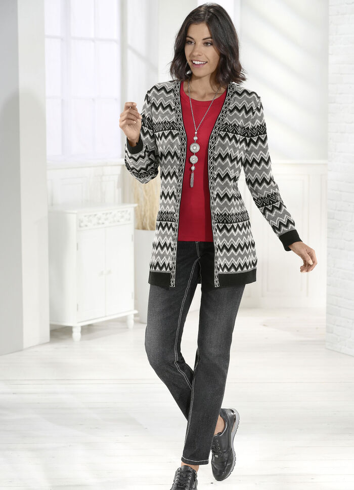 Jeans mit Ziern&auml;hten und Strasssteinen SCHWARZ