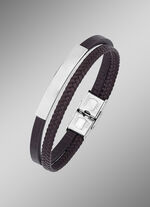 Modernes Leder-Armband mit Edelstahl 