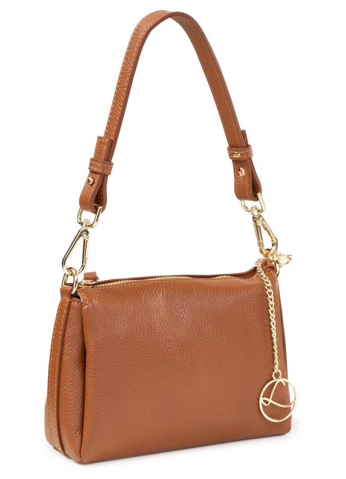 Laurina, Mini-Tasche, Damen, mit abnehmbarem, verstellbarem Umh&auml;ngeriemen COGNAC