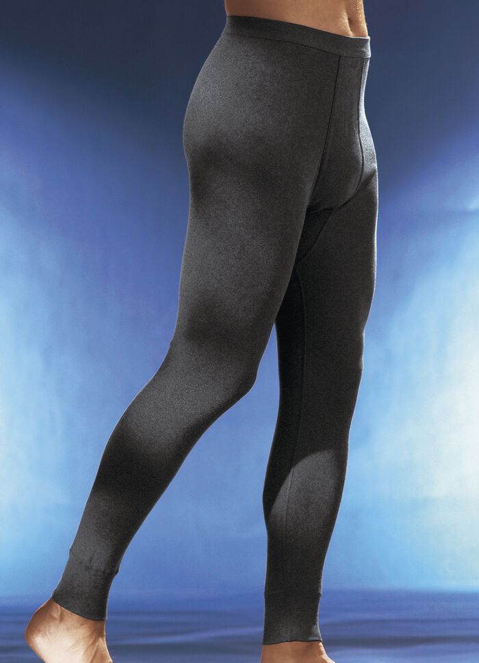 Permatherm Zweierpack Unterhosen, lang, uni, Winterwäsche 1X ANTHRAZIT MELIERT, 1X JEANSBLAU MELIERT