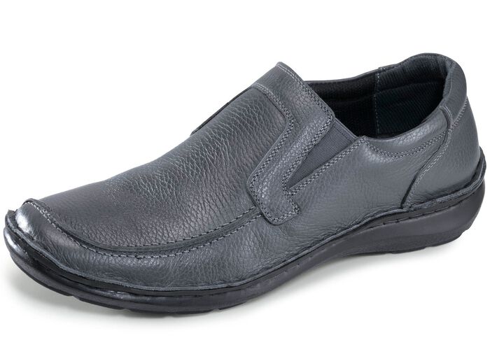 Slipper aus genarbtem Nappaleder GRAU