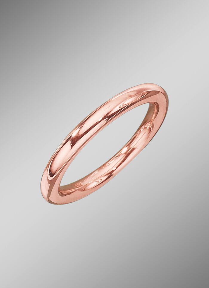Hochgl&auml;nzender Partnerring aus Ros&eacute;gold 