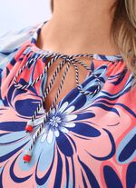 Allover gemustertes Shirt mit V-Schlitz 