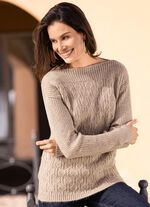 Pullover in sehr kuschliger Flauschqualit&auml;t BEIGE MELIERT