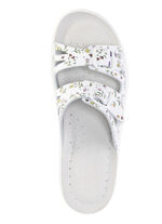 Pantolette mit floralem Druck WEISS-BUNT