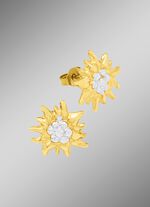 Edelwei&szlig;-Ohrstecker in Bicolor 