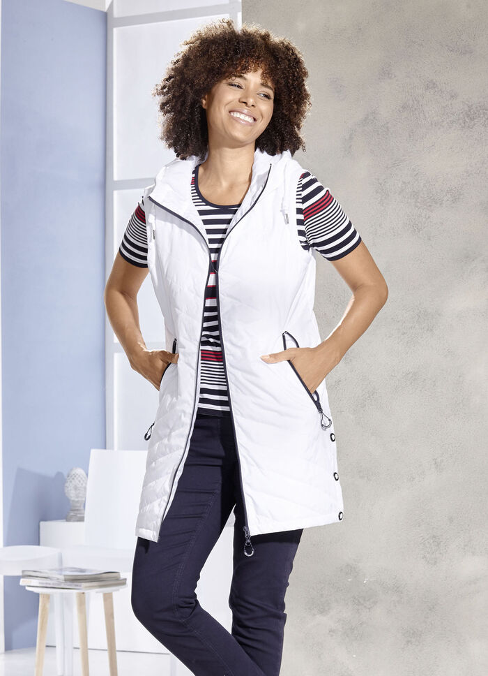 Longweste mit fester Kapuze WEISS