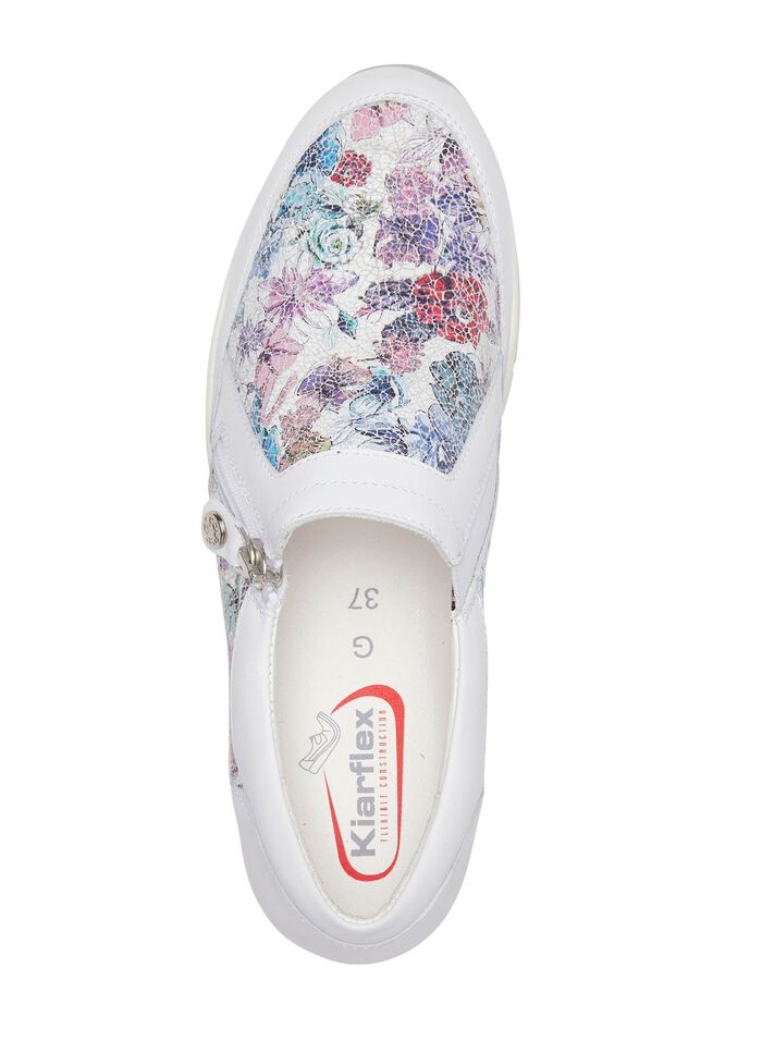 ELENA EDEN Slipper aus Nappaleder WEISS-BUNT