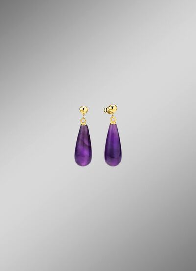 Ohrstecker aus Gold mit Amethyst 