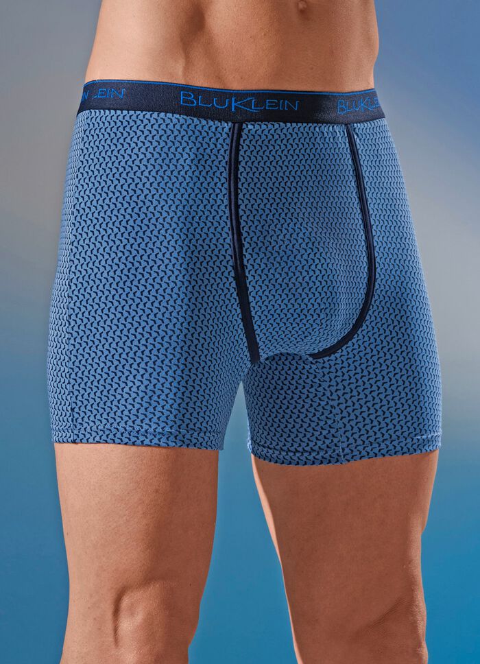 Dreierpack Pants mit Elastikbund, allover dessiniert 