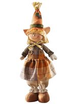 Witzige Vogelscheuche ORANGE-GRÜN-BRAUN