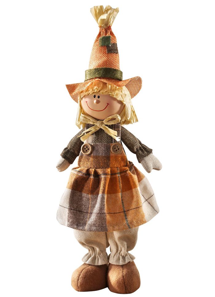 Witzige Vogelscheuche ORANGE-GRÜN-BRAUN