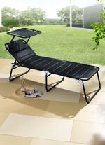 XXL-Liege mit Dach und 4-fach verstellbarer R&uuml;ckenlehne 