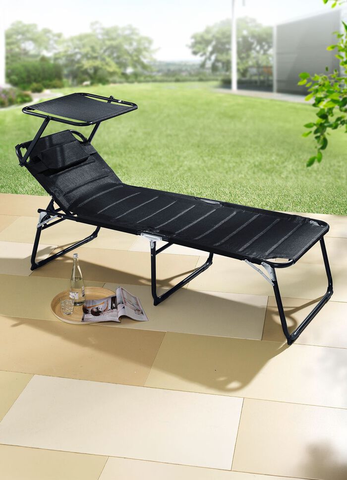 XXL-Liege mit Dach und 4-fach verstellbarer R&uuml;ckenlehne 