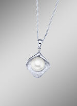 S&uuml;&szlig;wasser-Zuchtperlen Anh&auml;nger mit Panzerkette 