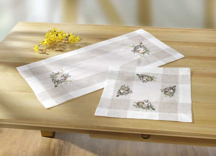 Tisch- und Raumdekoration mit H&auml;schen-Motiv BEIGE