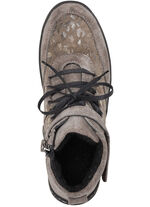 ELENA EDEN Schnür-Bootie aus Veloursleder TAUPE