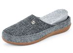 Pantoffel aus teilweise bedrucktem Wollfilz GRAU