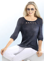 Pullover mit dezentem Glanzbändchengarn MARINE