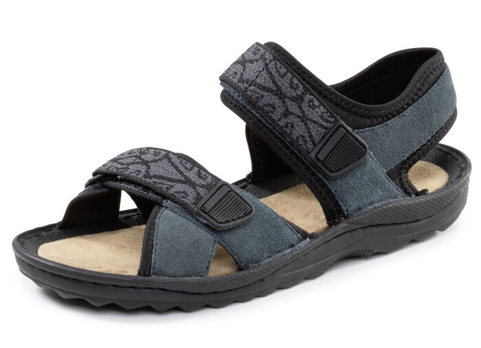 ELENA EDEN, sportliche Damen-Sandalen, Weite G, mit Klettverschluss DUNKELBLAU