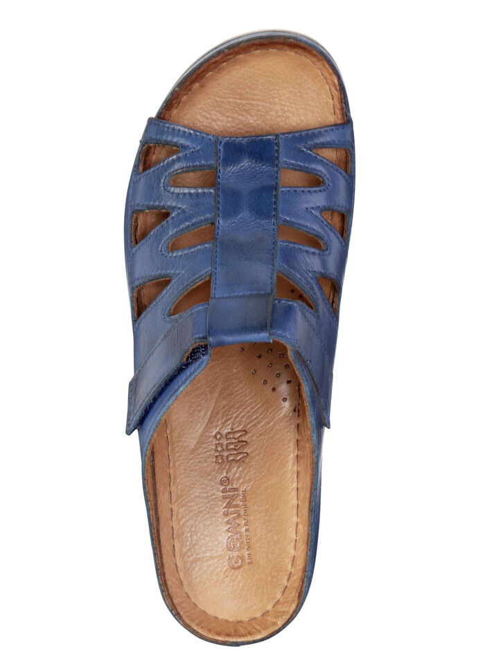 Gemini Pantolette aus teilweise schattiertem Rind-Nappaleder MARINE