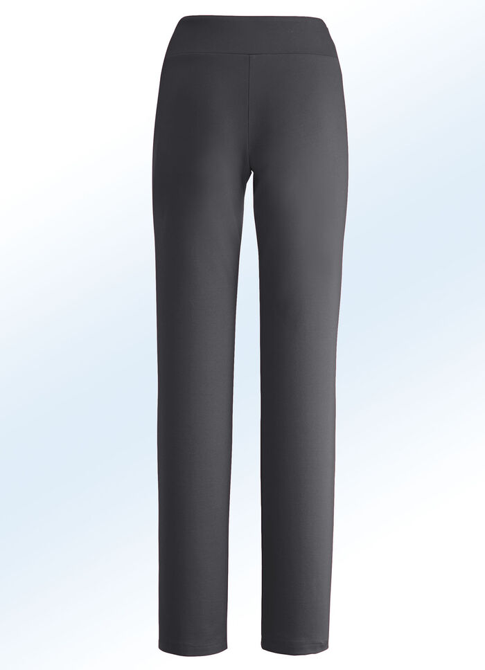 Jerseyhose mit h&ouml;herem, elastischem Formbund DUNKELGRAU
