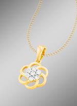 Anh&auml;nger mit Blumen-Design in Bicolor 