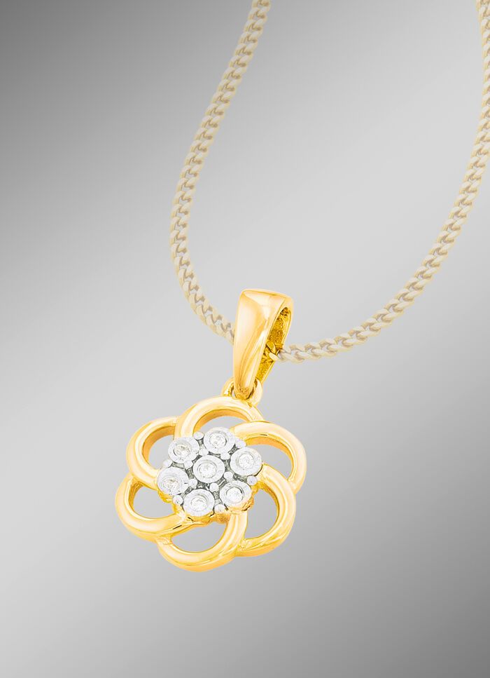 Anh&auml;nger mit Blumen-Design in Bicolor 