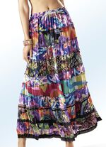 Stufenrock aus Chiffon-Crinkle 