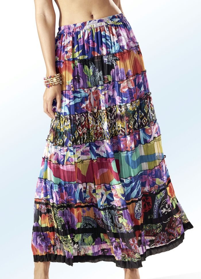 Stufenrock aus Chiffon-Crinkle 