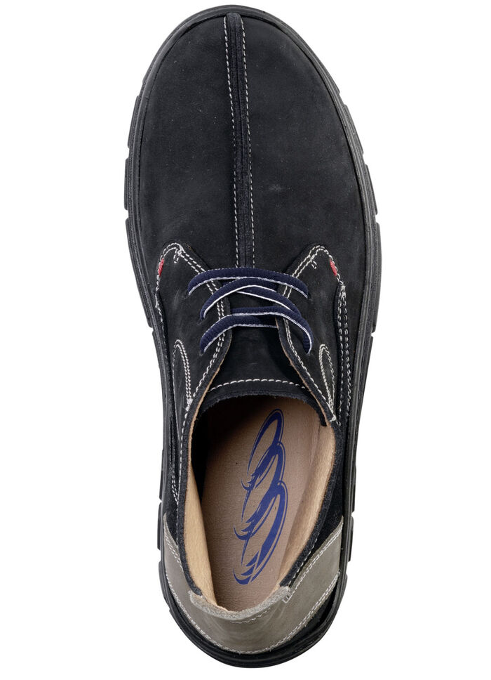 Schn&uuml;r-Boot aus Nubukleder MARINE-TAUPE