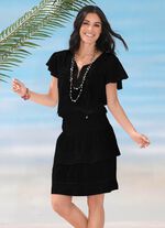 Olympia Kleid mit elastischer Taillenpartie SCHWARZ