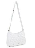 Laurina Tasche mit angesagter Steppung und Ziernieten WEISS