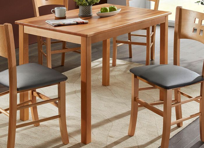 Kombistarker Esstisch aus massivem Buchenholz BUCHE