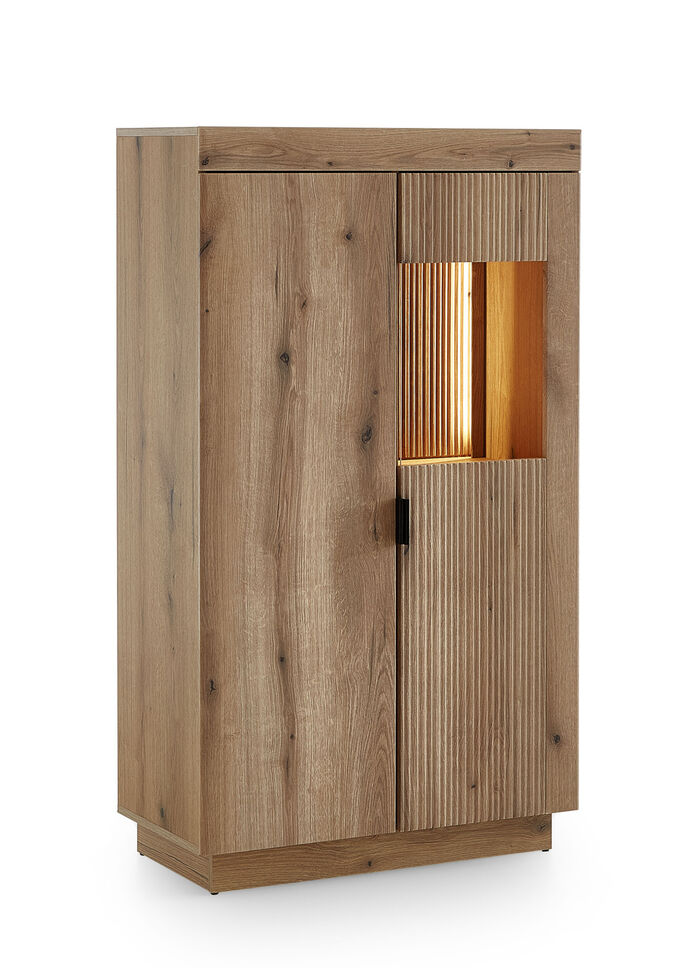 Vitrine, 2-türig, mit LED-Beleuchtung und Softclose 